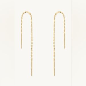 Vintage Sardelli 14K Yellow Gold Threader Earrings, 95mm.